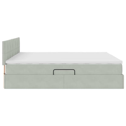 Letto con Contenitore Grigio chiaro 160 x 200 cm Velluto | homemem39