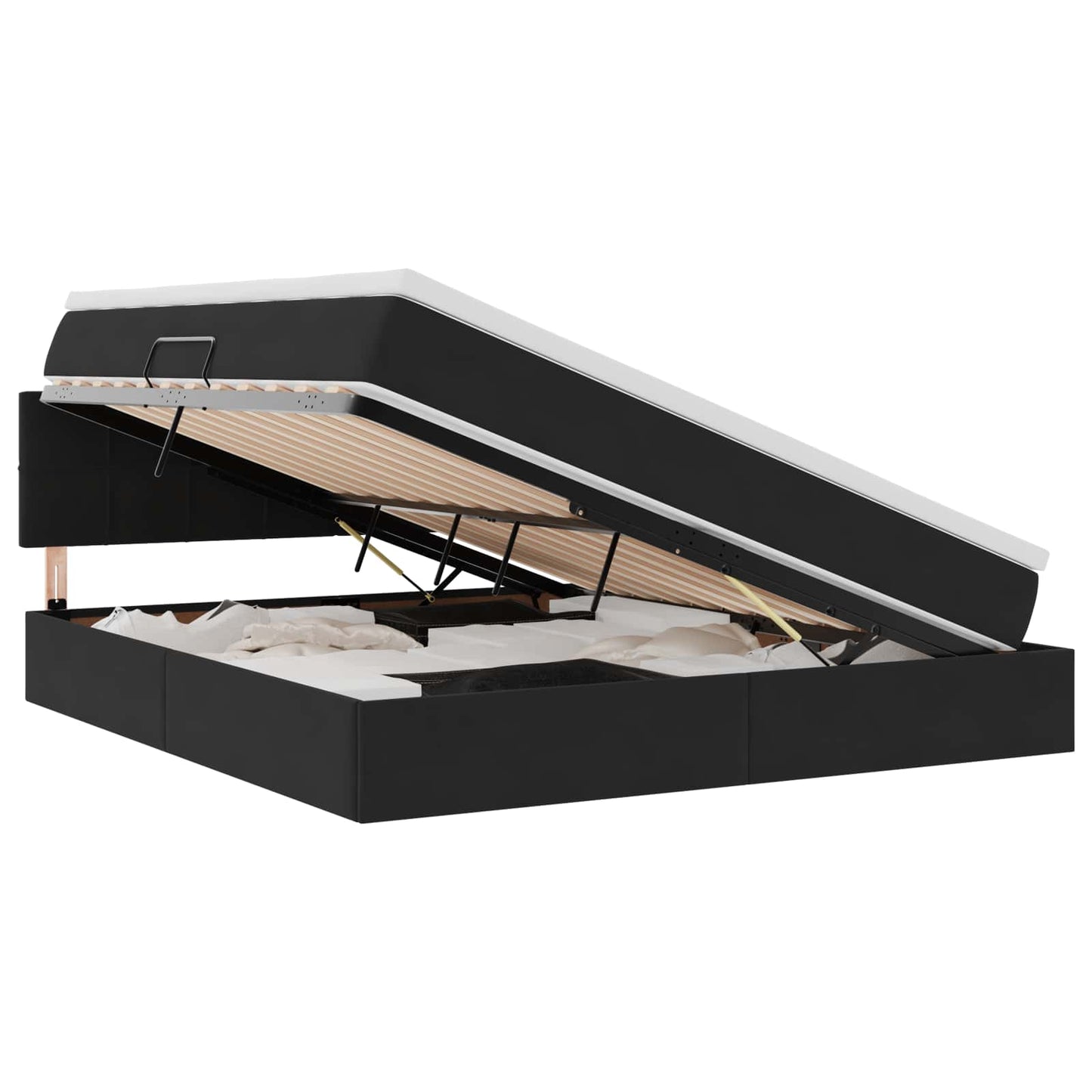 Letto con Contenitore con materasso Nero 160 x 200 cm Velluto | homemem39