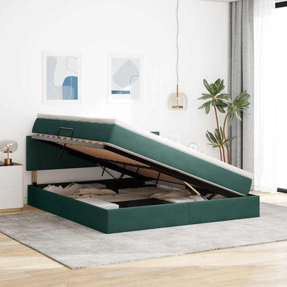 Letto con Contenitore Verde Scuro 160 x 200 cm Velluto | homemem39