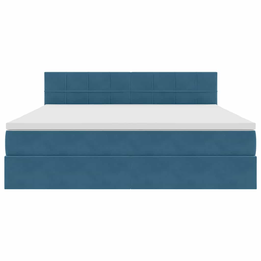 Letto con Contenitore Blu Scuro 160 x 200 cm Velluto | homemem39