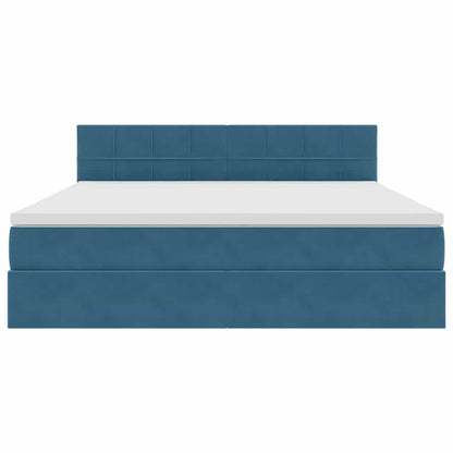 Letto con Contenitore Blu Scuro 160 x 200 cm Velluto | homemem39