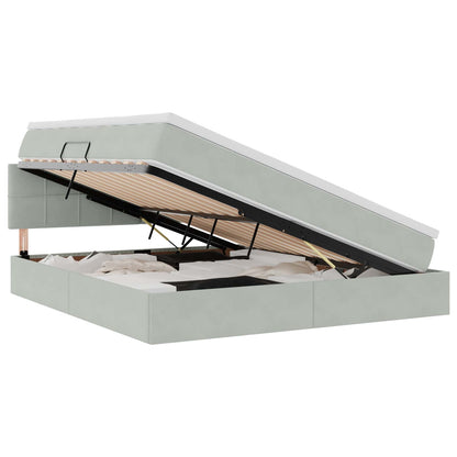 Letto con Contenitore Grigio chiaro 180 x 200 cm Velluto | homemem39