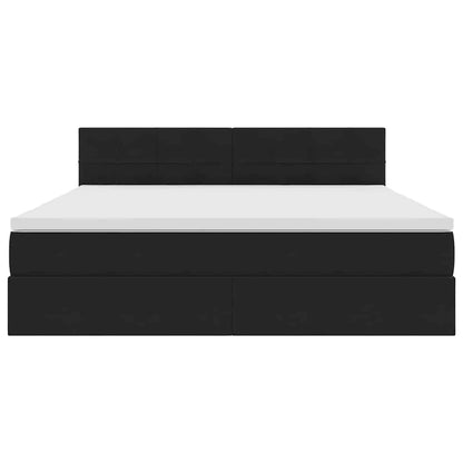 Letto con Contenitore con materasso Nero 180 x 200 cm Velluto | homemem39