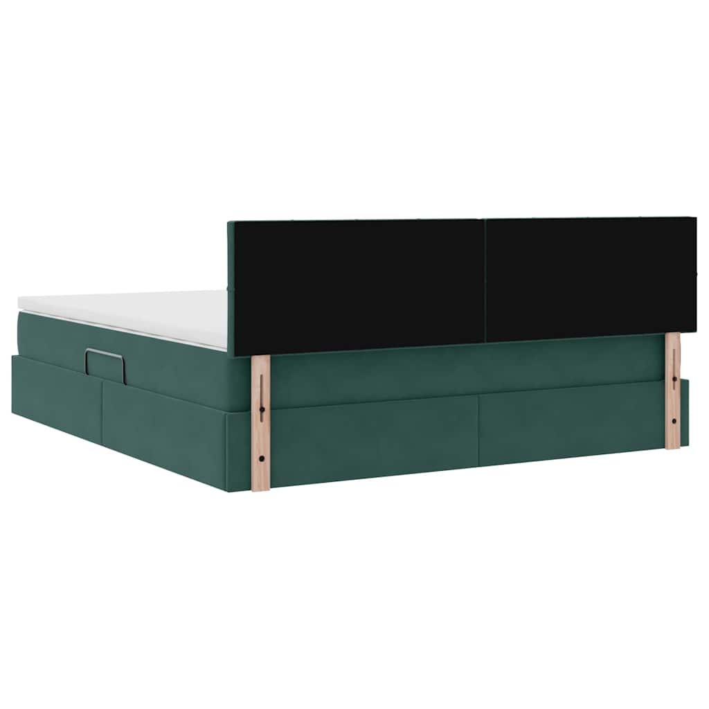Letto con Contenitore Verde Scuro 180 x 200 cm Velluto