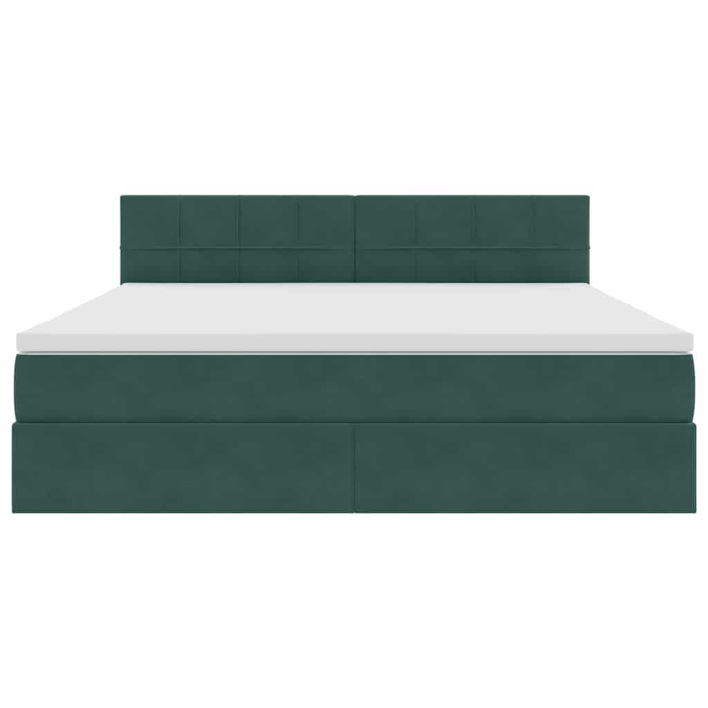 Letto con Contenitore Verde Scuro 180 x 200 cm Velluto