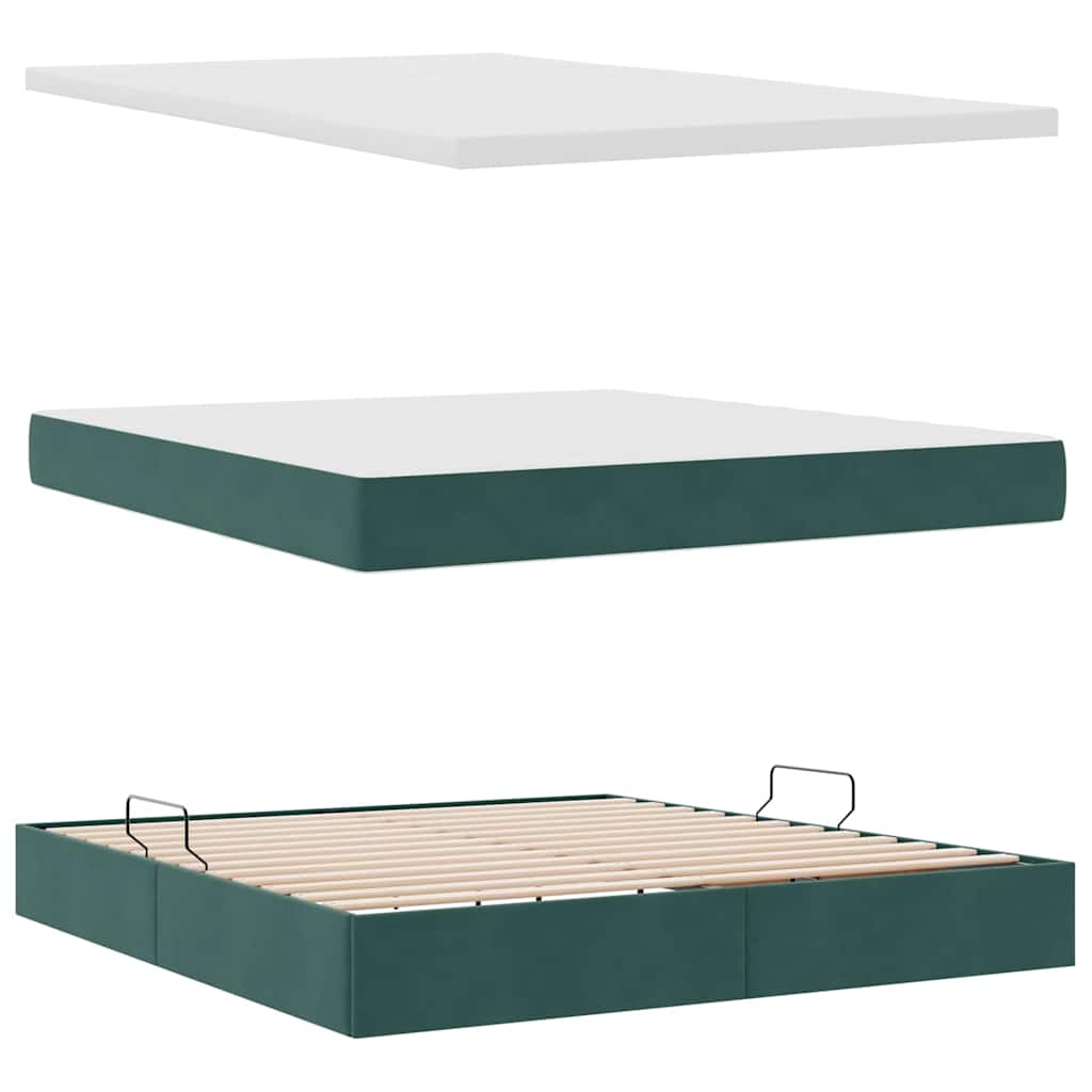 Letto con Contenitore Verde Scuro 180 x 200 cm Velluto | homemem39