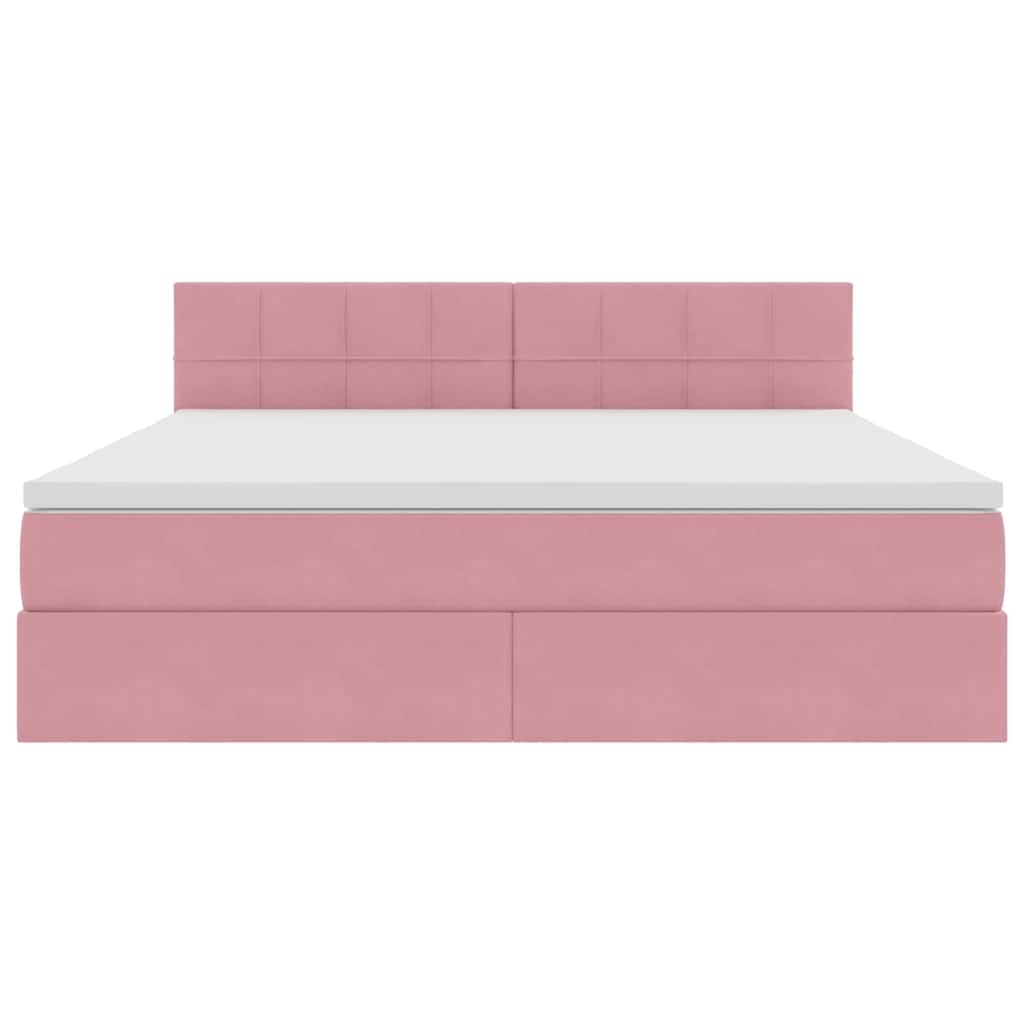 Letto con Contenitore con materasso Rosa 180 x 200 cm Velluto | homemem39