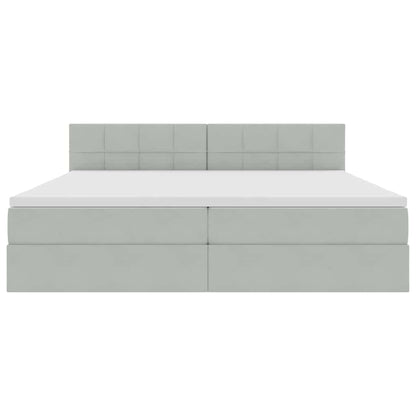 Letto con Contenitore Grigio chiaro 200 x 200 cm Velluto | homemem39