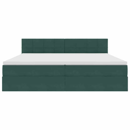 Letto con Contenitore Verde Scuro 200 x 200 cm Velluto | homemem39