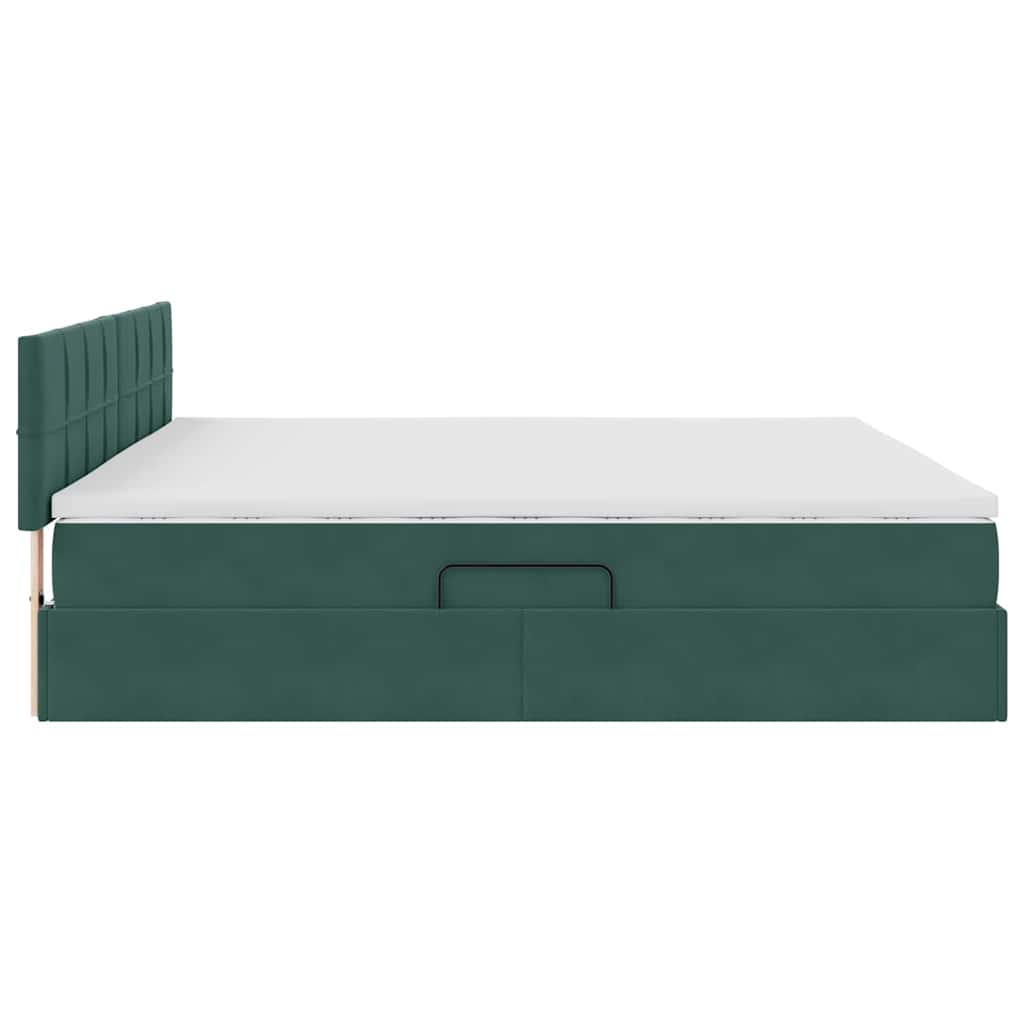 Letto con Contenitore Verde Scuro 200 x 200 cm Velluto | homemem39