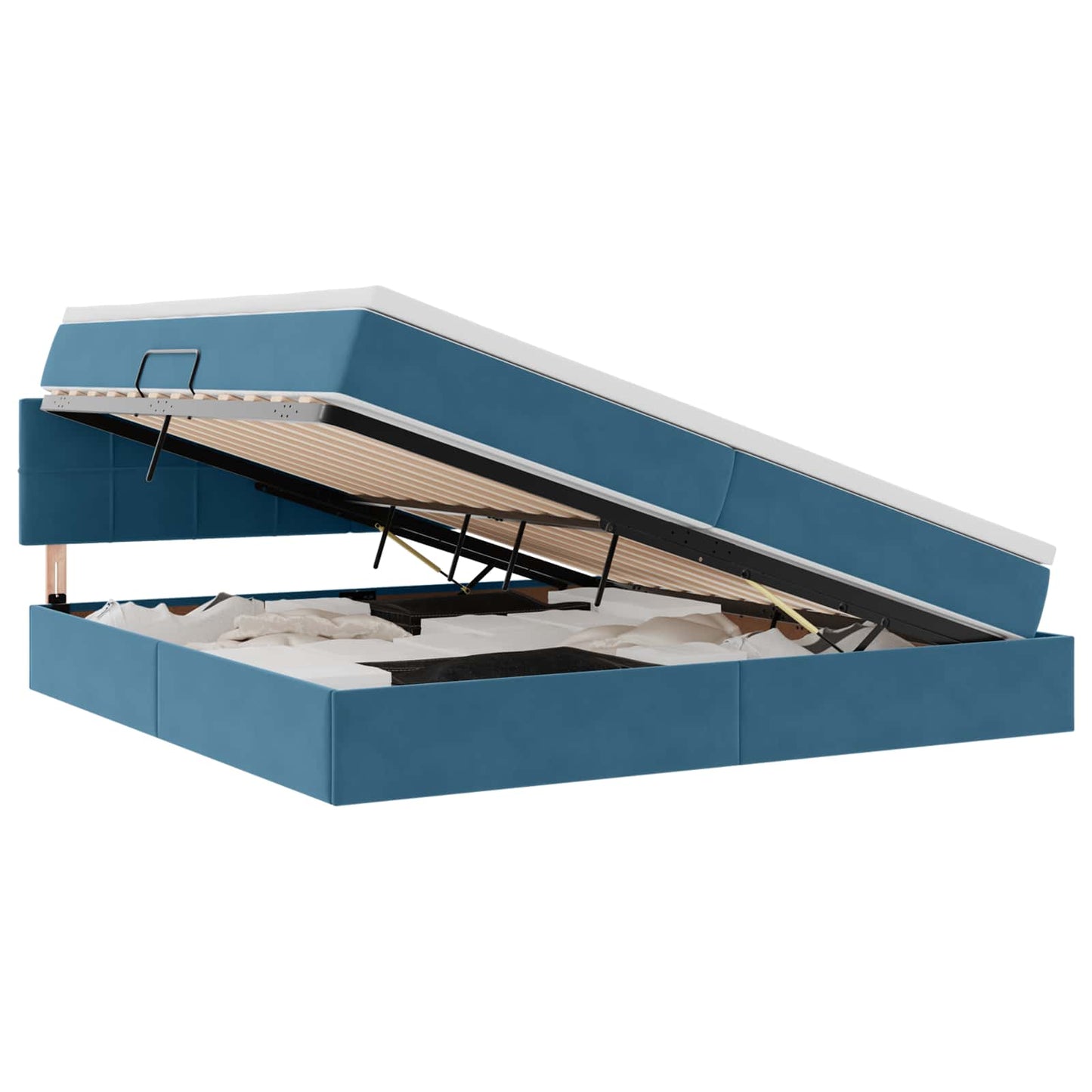 Letto con Contenitore Blu Scuro 200 x 200 cm Velluto | homemem39