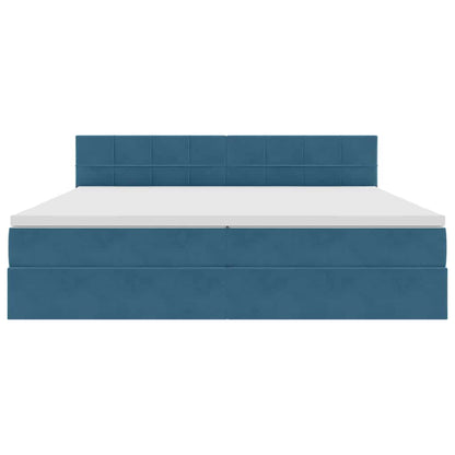 Letto con Contenitore Blu Scuro 200 x 200 cm Velluto | homemem39