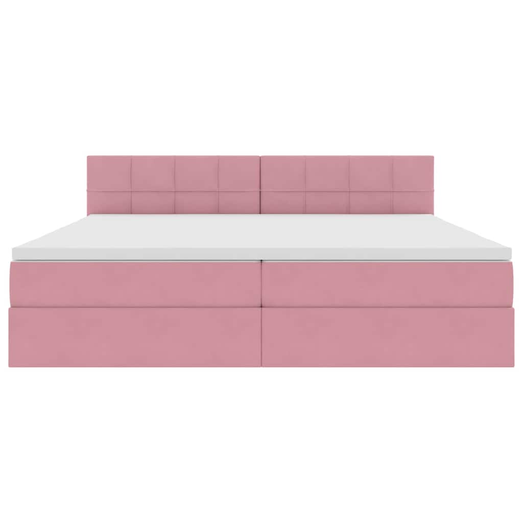 Letto con Contenitore con materasso Rosa 200 x 200 cm Velluto | homemem39