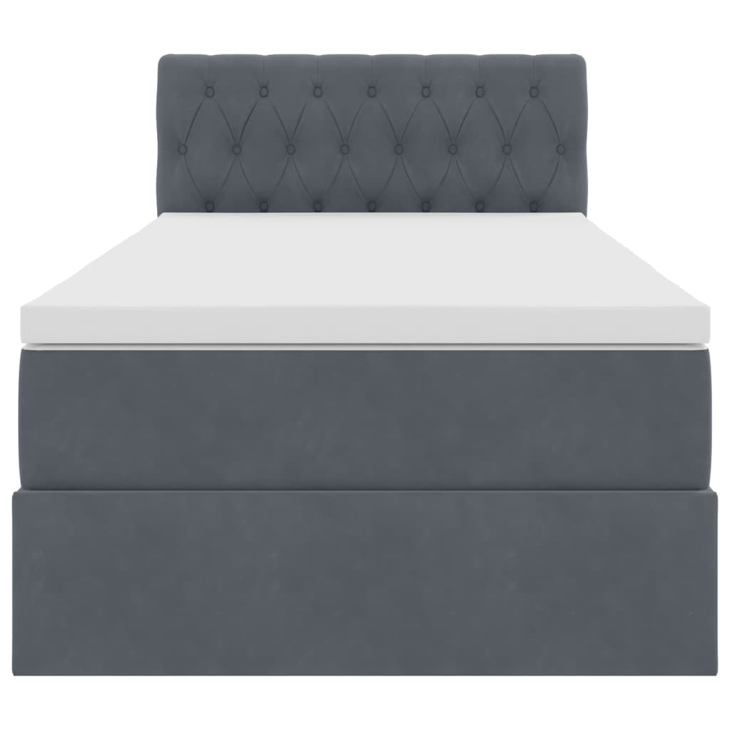 Letto con Contenitore Grigio scuro 90 x 190 cm Velluto | homemem39