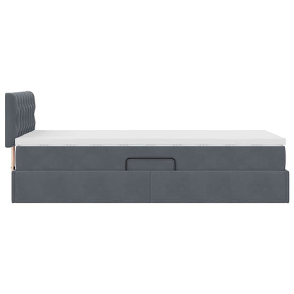 Letto con Contenitore Grigio scuro 90 x 190 cm Velluto | homemem39