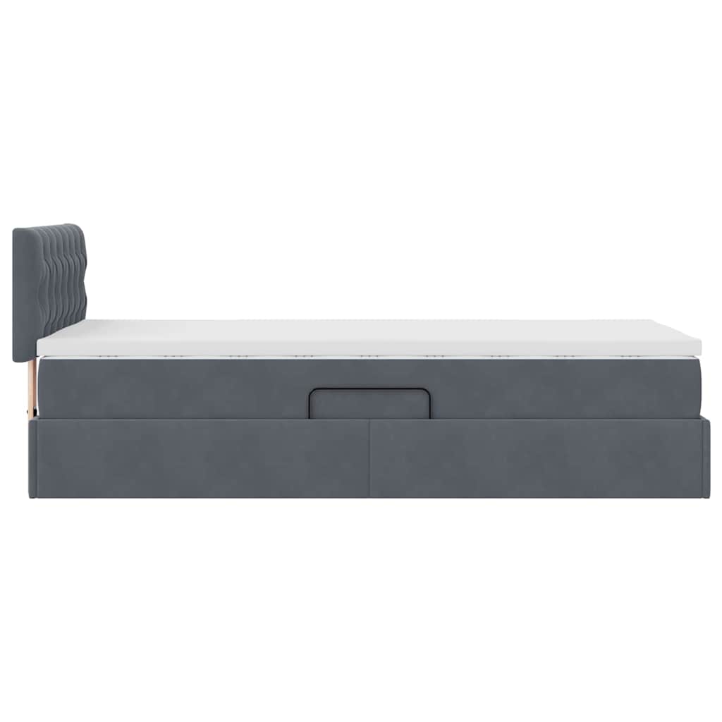 Letto con Contenitore Grigio scuro 90 x 190 cm Velluto | homemem39