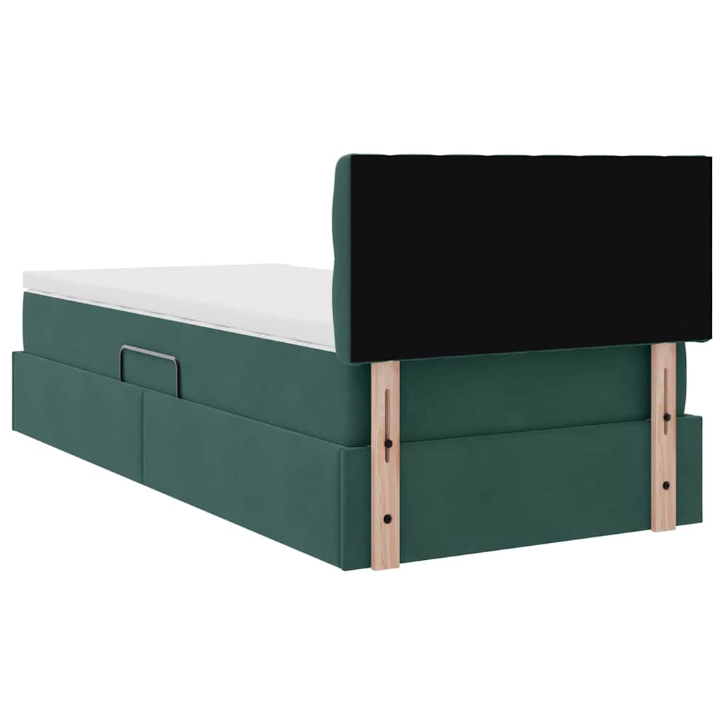 Letto con Contenitore Verde Scuro 90 x 190 cm Velluto