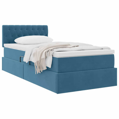Letto con Contenitore Blu Scuro 90 x 190 cm Velluto | homemem39