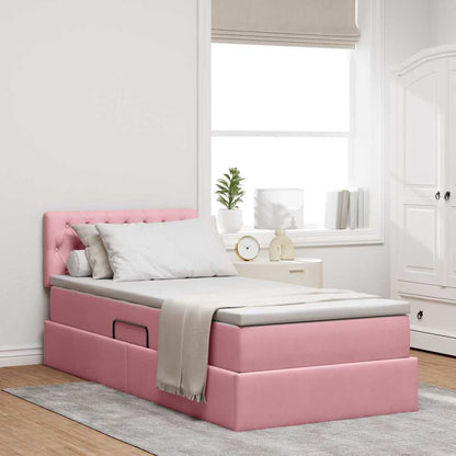 Letto con Contenitore con materasso Rosa 90 x 190 cm Velluto | homemem39