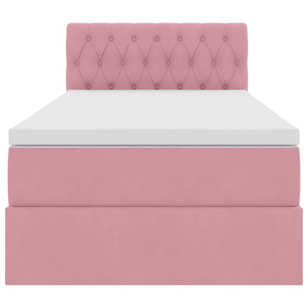 Letto con Contenitore con materasso Rosa 90 x 190 cm Velluto | homemem39