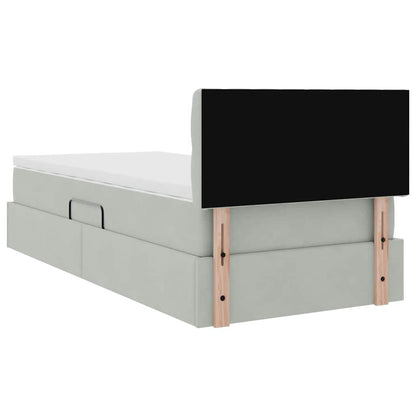 Letto con Contenitore Grigio chiaro 90 x 200 cm Velluto