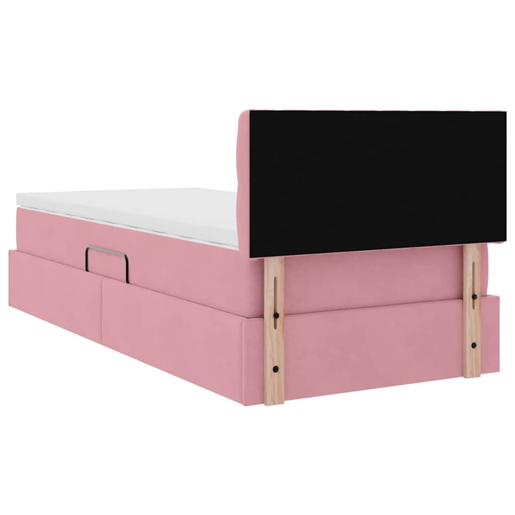 Letto con Contenitore con materasso Rosa 90 x 200 cm Velluto