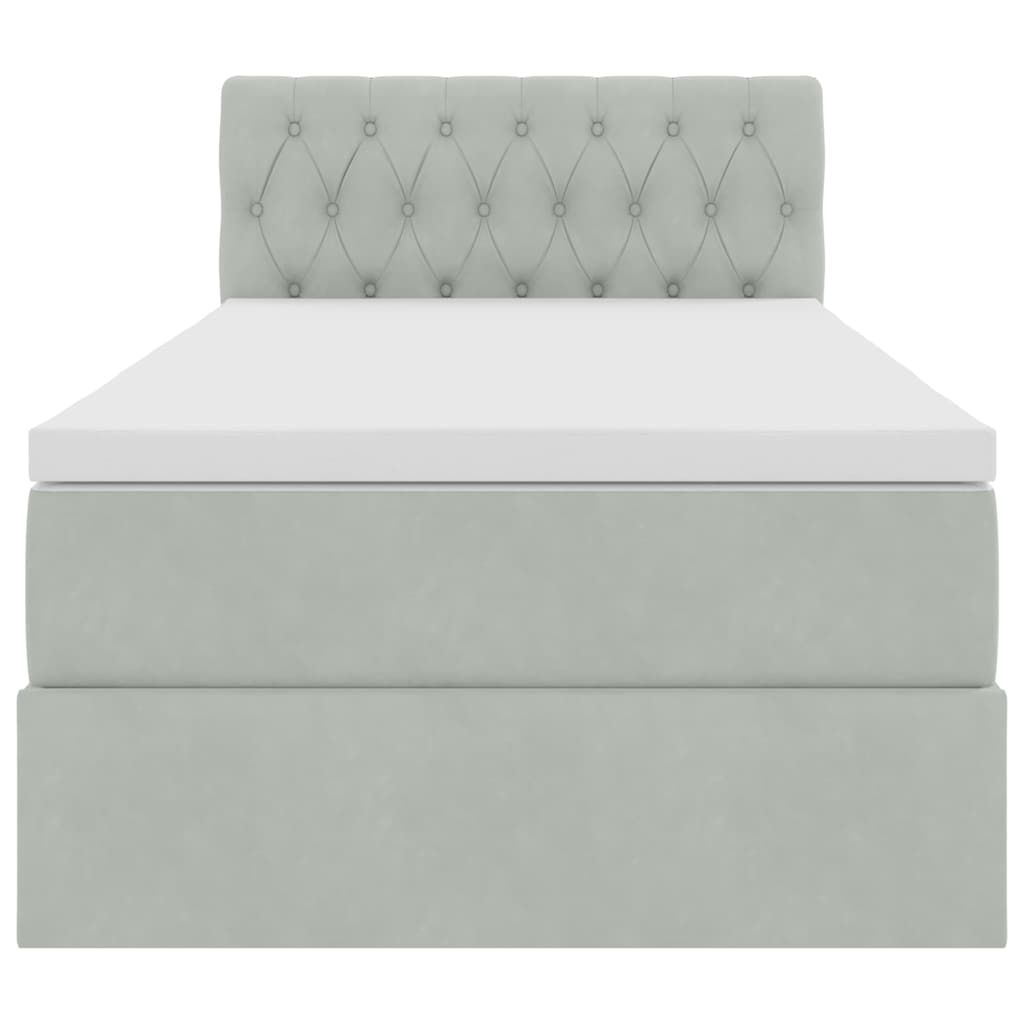 Letto con Contenitore Grigio chiaro 100 x 200 cm Velluto | homemem39