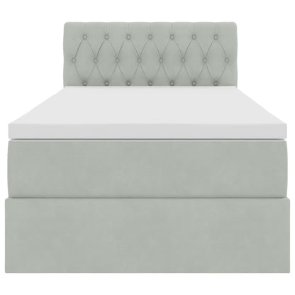 Letto con Contenitore Grigio chiaro 100 x 200 cm Velluto