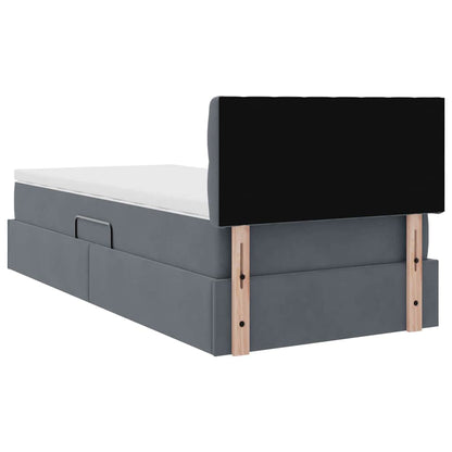 Letto con Contenitore Grigio scuro 100 x 200 cm Velluto