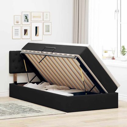 Letto con Contenitore con materasso Nero 100 x 200 cm Velluto | homemem39