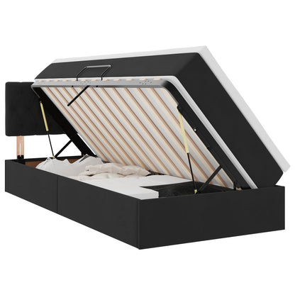 Letto con Contenitore con materasso Nero 100 x 200 cm Velluto | homemem39