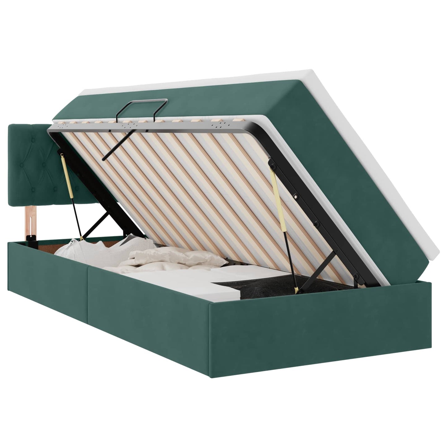 Letto con Contenitore Verde Scuro 100 x 200 cm Velluto | homemem39