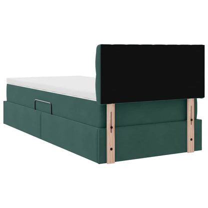 Letto con Contenitore Verde Scuro 100 x 200 cm Velluto
