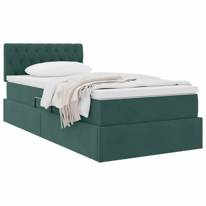 Letto con Contenitore Verde Scuro 100 x 200 cm Velluto | homemem39
