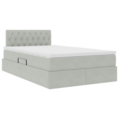 Letto con Contenitore Grigio chiaro 120 x 190 cm Velluto | homemem39