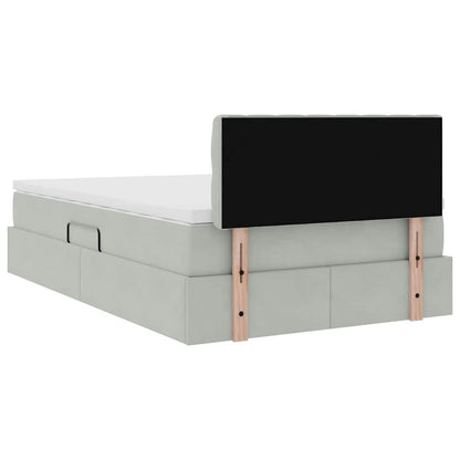Letto con Contenitore Grigio chiaro 120 x 190 cm Velluto