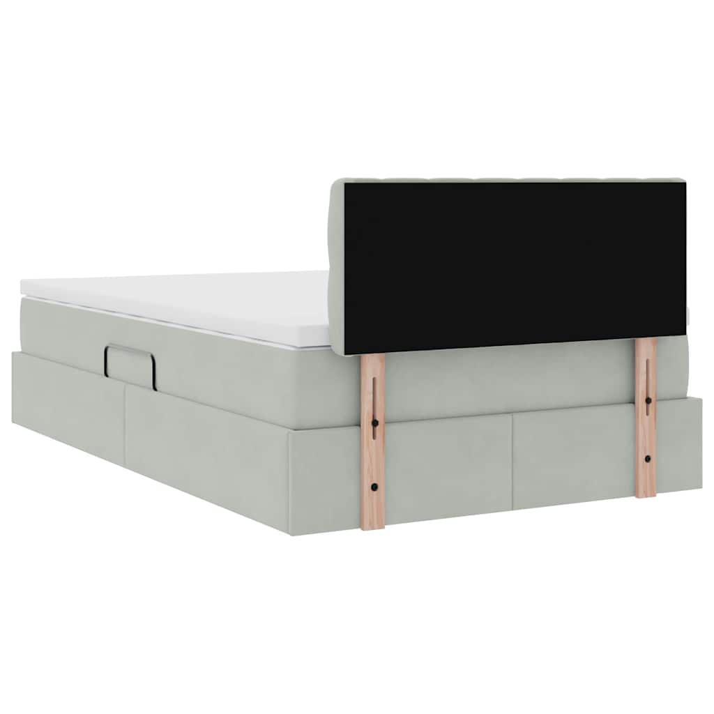 Letto con Contenitore Grigio chiaro 120 x 200 cm Velluto