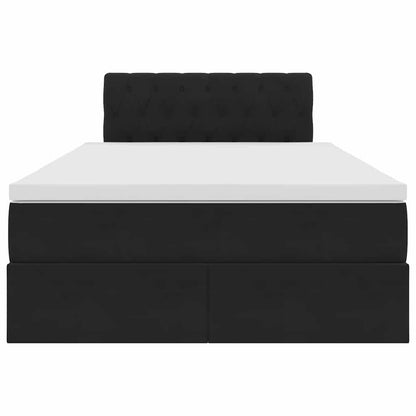 Letto con Contenitore con materasso Nero 120 x 200 cm Velluto | homemem39