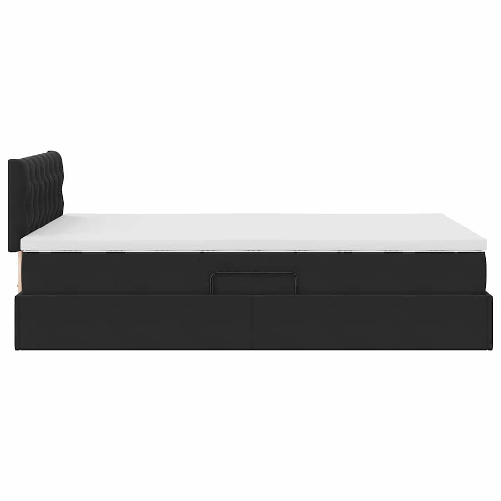 Letto con Contenitore con materasso Nero 120 x 200 cm Velluto | homemem39