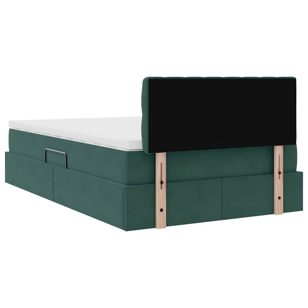 Letto con Contenitore Verde Scuro 120 x 200 cm Velluto