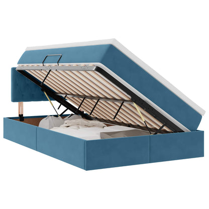 Letto con Contenitore Blu Scuro 120 x 200 cm Velluto | homemem39