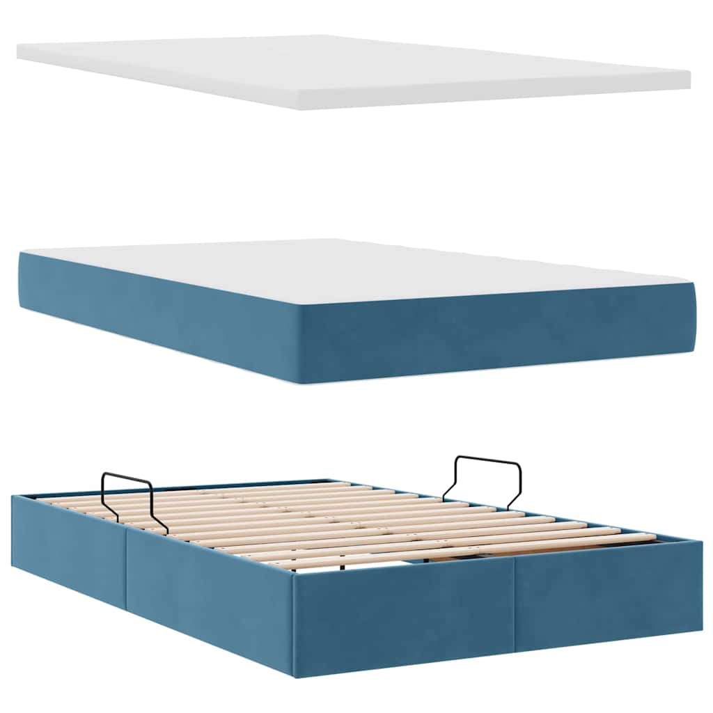 Letto con Contenitore Blu Scuro 120 x 200 cm Velluto | homemem39