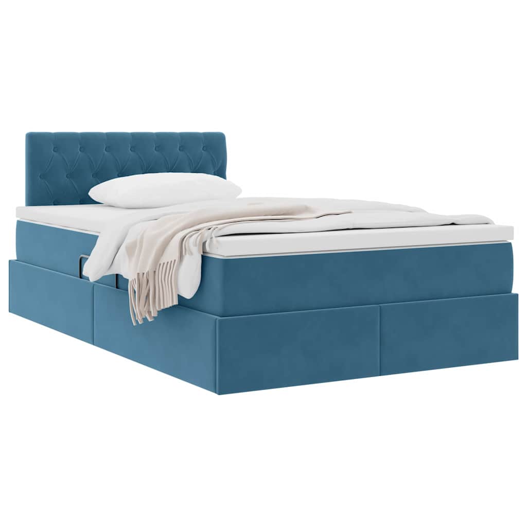 Letto con Contenitore Blu Scuro 120 x 200 cm Velluto | homemem39