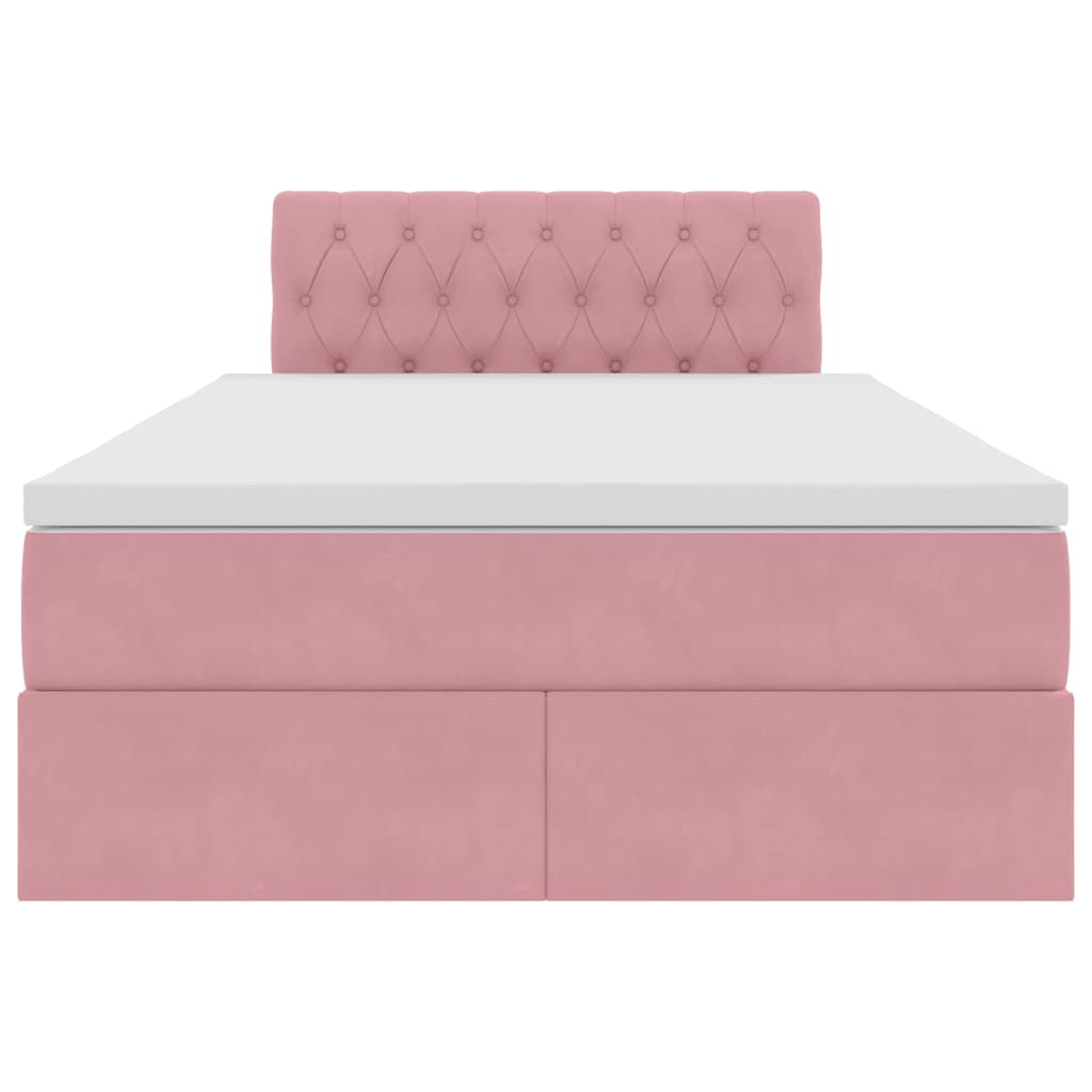 Letto con Contenitore con materasso Rosa 120 x 200 cm Velluto | homemem39