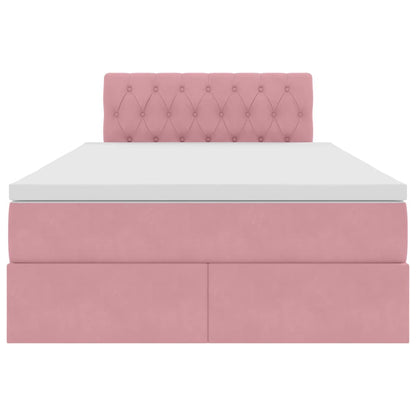 Letto con Contenitore con materasso Rosa 120 x 200 cm Velluto | homemem39