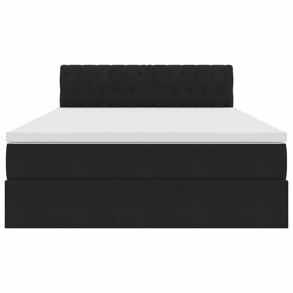 Letto con Contenitore con materasso Nero 140 x 190 cm Velluto | homemem39