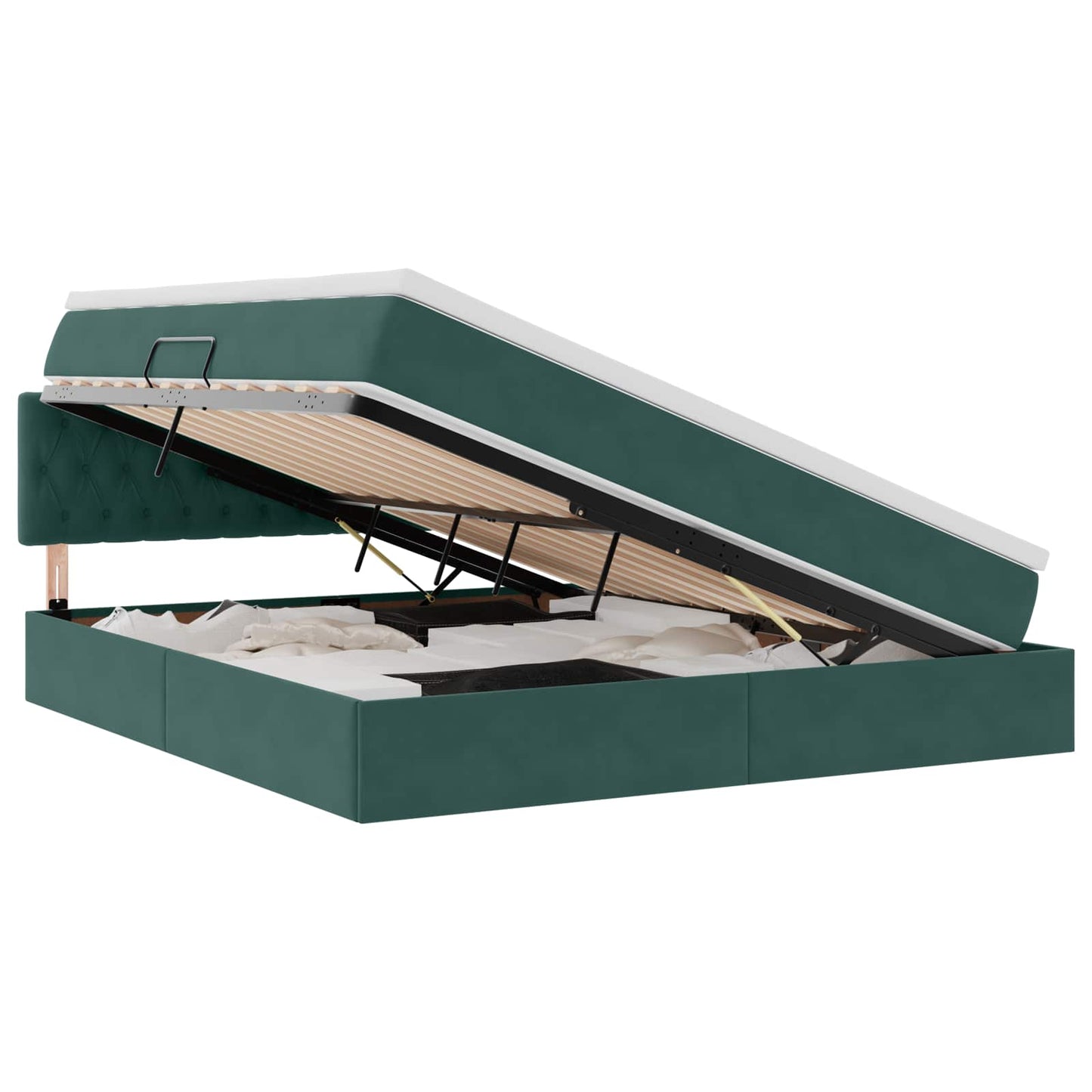 Letto con Contenitore Verde Scuro 160 x 200 cm Velluto | homemem39