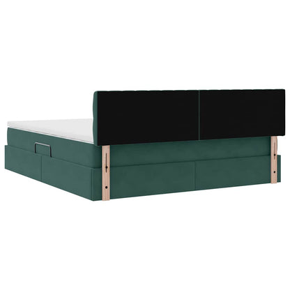 Letto con Contenitore Verde Scuro 160 x 200 cm Velluto