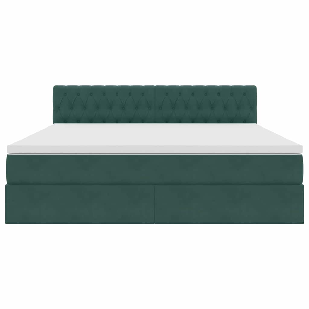 Letto con Contenitore Verde Scuro 160 x 200 cm Velluto | homemem39