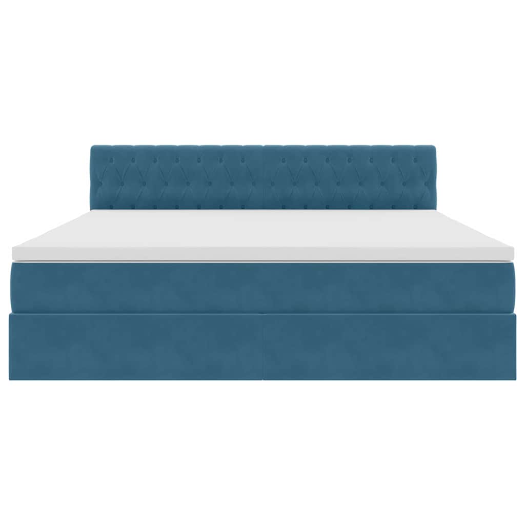 Letto con Contenitore Blu Scuro 160 x 200 cm Velluto | homemem39
